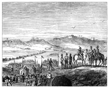 The British Army crossing the Sutlej River, India, 19th century, (1900)