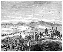 The British Army crossing the Sutlej River, India, 19th century, (1900)