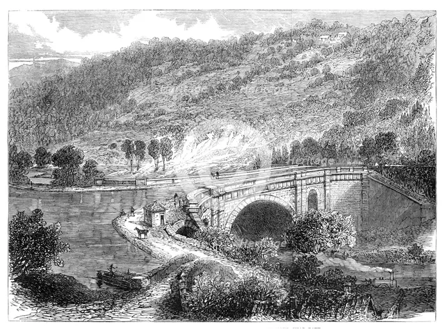 The British Association at Bath: aqueduct of the Kennet and Avon Canal...near Bath, 1864. Creator: Unknown.