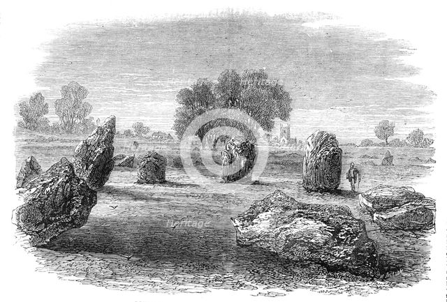 The British Association at Bath: Druidical circles at Stanton Drew, 1864. Creator: Unknown.