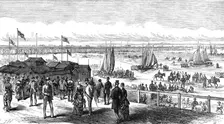 The British Association at Southport: the Sands and Pier, 1883. Creator: Unknown