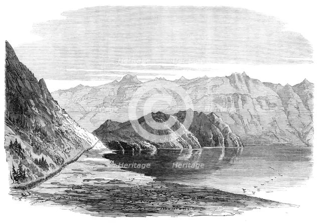 The British Expedition to Abyssinia: march of the army past Lake Ashangi, 1868. Creator: Unknown.