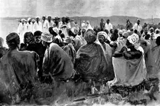 The British Expedition from Accra to the Gold Coast Hinterland: palaver with Amrahia, 1898. Creator: Unknown