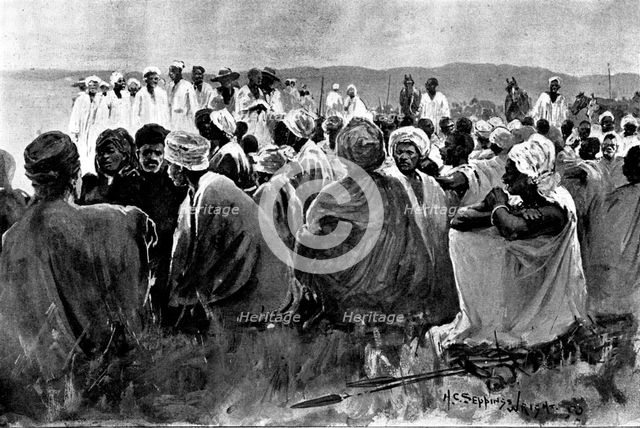 The British Expedition from Accra to the Gold Coast Hinterland: palaver with Amrahia, 1898. Creator: Unknown.