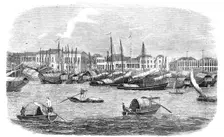 The British Factories at Canton, 1857. Creator: Unknown