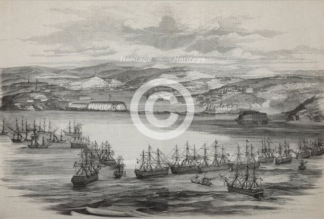 The British-French squadron in Sevastopol, ca 1855. Artist: Anonymous  