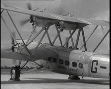 The British Imperial Airways Handley Page Hannibal Biplane Airliner Taxiing at Radlett Air...,1931 Creator: British Pathe Ltd