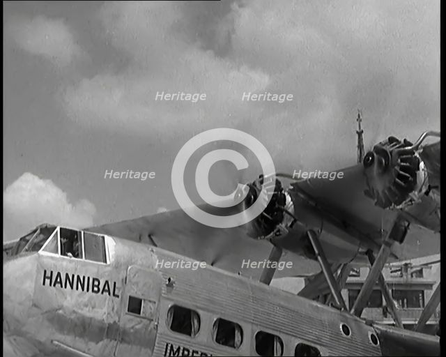 The British Imperial Airways Handley Page 'Hannibal' Biplane Airliner Taxiing at Radlett Air...,1931 Creator: British Pathe Ltd.