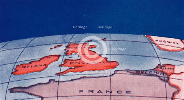 'The British Isles and Northern Europe at Noon in mid-winter', 1935. Artist: Unknown.