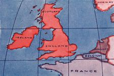 The British Isles and Northern Europe at Noon in spring or Autumn 1935