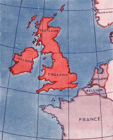 The British Isles and France, Belgium and Holland at Noon in mid-summer 1935