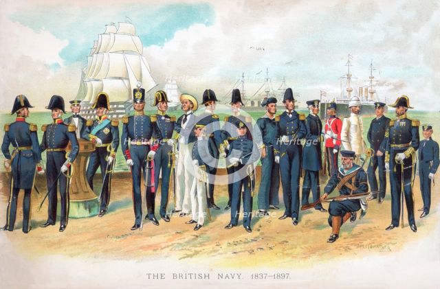 'The British Navy, 1837-1897', (early 20th century).Artist: TS Crowther