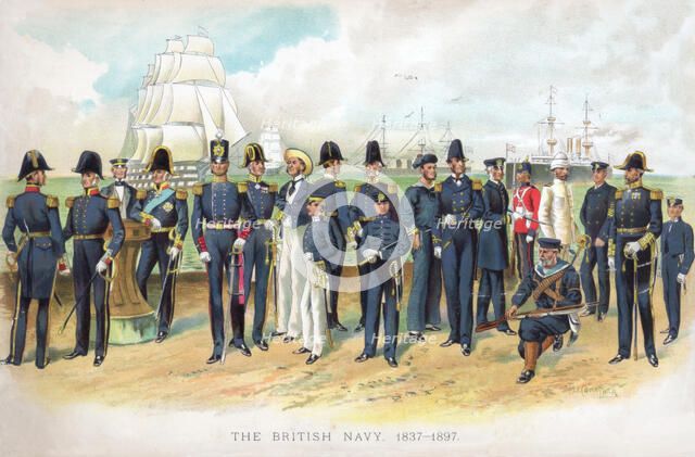 'The British Navy, 1837-1897', (early 20th century).Artist: TS Crowther