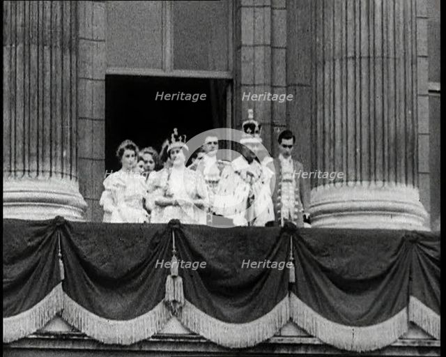 The British Royal Family Standing on a Balcony, 1937. Creator: British Pathe Ltd.