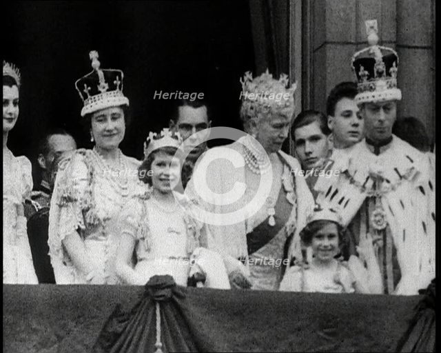 The British Royal Family Standing on a Balcony, 1937. Creator: British Pathe Ltd.