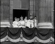The British Royal Family Standing on a Balcony, 1937. Creator: British Pathe Ltd