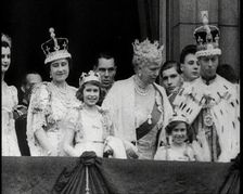 The British Royal Family Standing on a Balcony, 1937. Creator: British Pathe Ltd