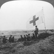 The British Red Cross in the field, ready for its errand of mercy World War I, c1914-c1918. Artist: Realistic Travels Publishers