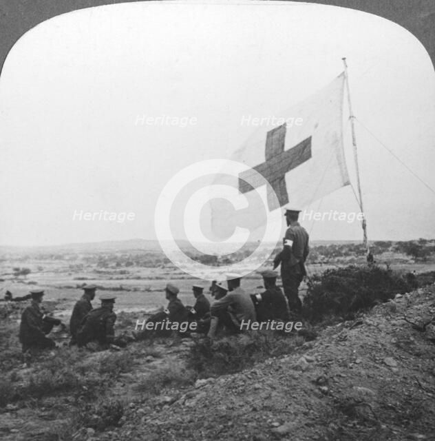 'The British Red Cross in the field, ready for its errand of mercy', World War I, c1914-c1918. Artist: Realistic Travels Publishers