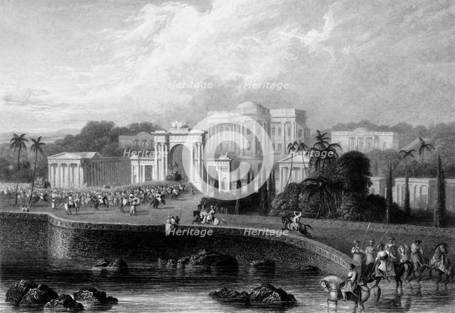 'The British Residency at Hyderabad', 1835. Creator: Robert Melville Grindlay.