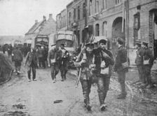 The British wounded returning to a dressing station after an attack 1915