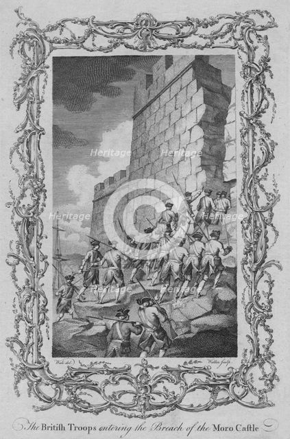 'The British Troops entering the Breach of the Moro Castle', (c1770s).  Creator: Walker.