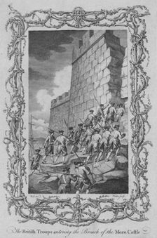 The British Troops entering the Breach of the Moro Castle (c1770s). Creator: Walker