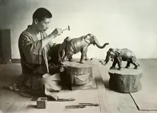 The Bronze Sculptor 1910. Creator: Herbert Ponting