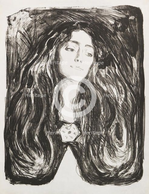 The brooch. Eva Mudocci , 1903. Creator: Munch, Edvard (1863-1944).