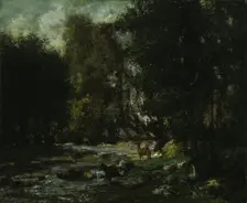 The Brook of Les Puits-Noir, c. 1855. Creator: Gustave Courbet