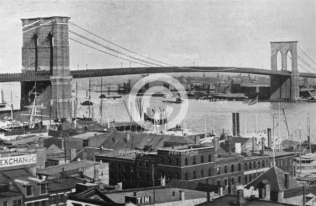 'The Brooklyn Bridge, New York', 1915. Artist: Unknown.
