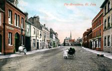 The Broadway, St Ives, Cornwall, early 20th century. Creator: Valentine & Sons