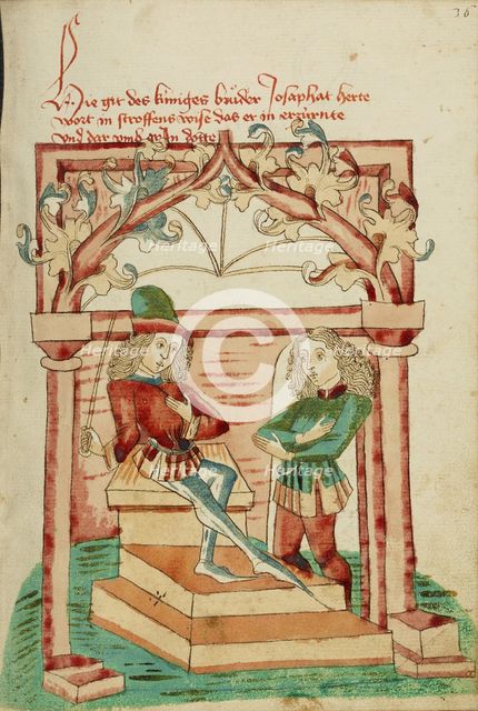 The Brother of King Avenir Speaking with Josaphat, 1469. Creator: Unknown.