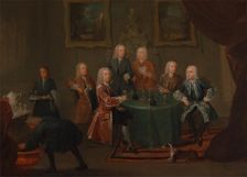 The Brothers Clarke with Other Gentlemen Taking Wine, between 1730 and 1735. Creator: Gawen Hamilton