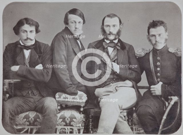 The Brothers Tolstoy: Sergei Tolstoy, Nikolai Tolstoy, Dmitri Tolstoy and Leo Tolstoy, 1850s.