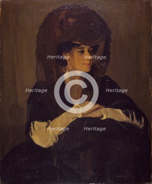 The Brown Veil (Portrait Of Mrs Harrington Mann), 1905. Creator: William Nicholson.