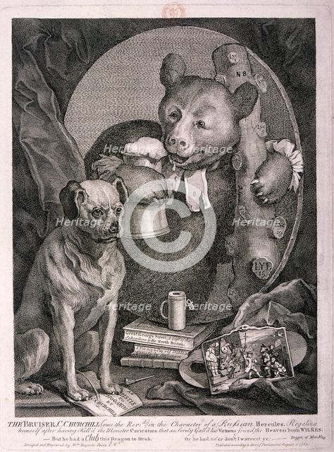 'The Bruiser, C. Churchill ... in the character of a Russian Hercules ...', 1763. Artist: William Hogarth
