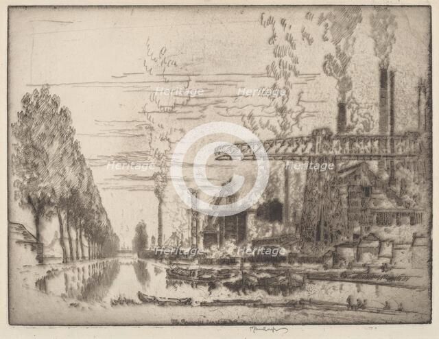 The Brussels Canal, A Modern Hobbema, 1910. Creator: Joseph Pennell.