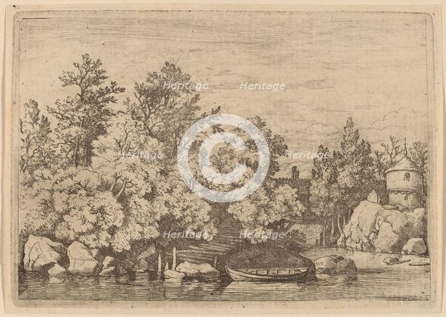 The Cudgel Dam and Covered Bridge, probably c. 1645/1656. Creator: Allart van Everdingen.