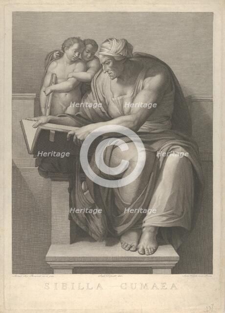 The Cumaean Sibyl after the fresco by Michelangelo in the Sistine Chapel, 1784-90. Creator: Giovanni Volpato.