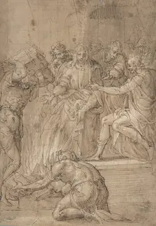 The Cumaean Sibyl before Tarquin the Proud, 16th century. Creator: Nicolò dell Abate