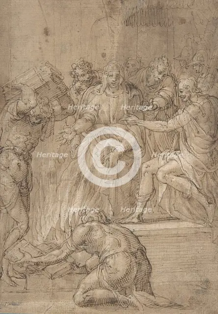 The Cumaean Sibyl before Tarquin the Proud, 16th century. Creator: Nicolò dell' Abate.