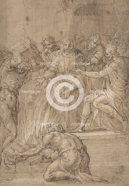 The Cumaean Sibyl before Tarquin the Proud, 16th century. Creator: Nicolò dell' Abate.