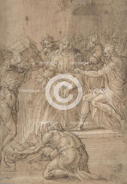 The Cumaean Sibyl before Tarquin the Proud, 16th century. Creator: Nicolò dell' Abate.