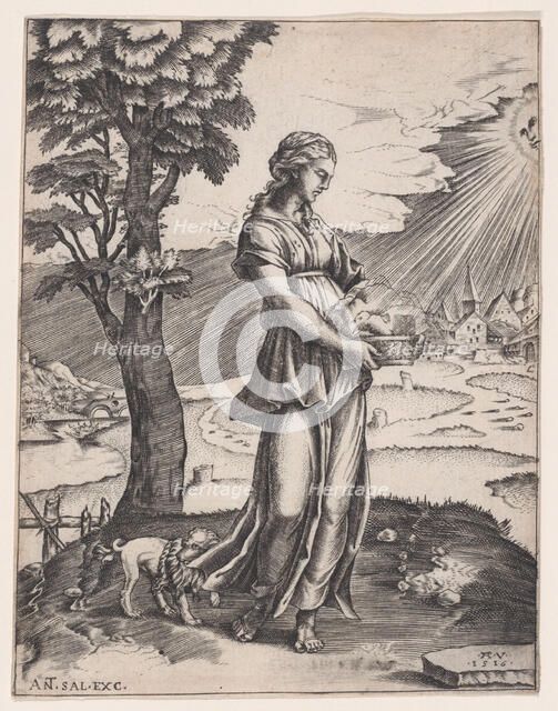 The Cumaean Sibyl, dated 1516. Creator: Agostino Veneziano.