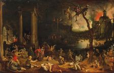 The Cumaean Sibyl leading Aeneas to the Underworld, c1600. Creator: Anonymous