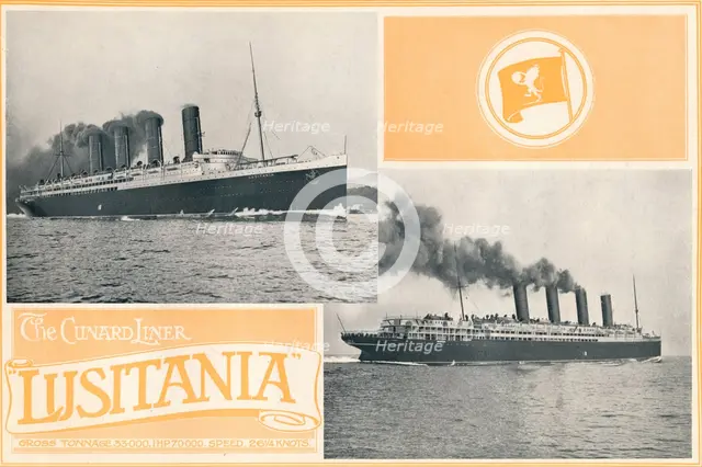 'The Cunard Liner "Lusitania".', c1910. Creator: Unknown.