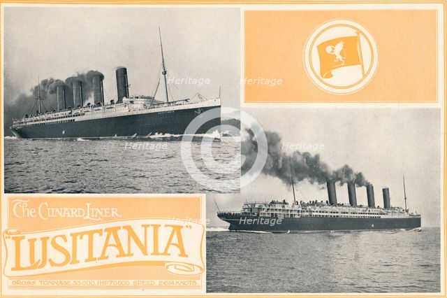 'The Cunard Liner "Lusitania".', c1910. Creator: Unknown.
