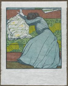 The Cushion (Martha Kurzweil Seated on a Divan), 1903. Creator: Max Kurzweil (Austrian, 1867-1916); Gesellschaft Fur Vervielfaltigende Kunst