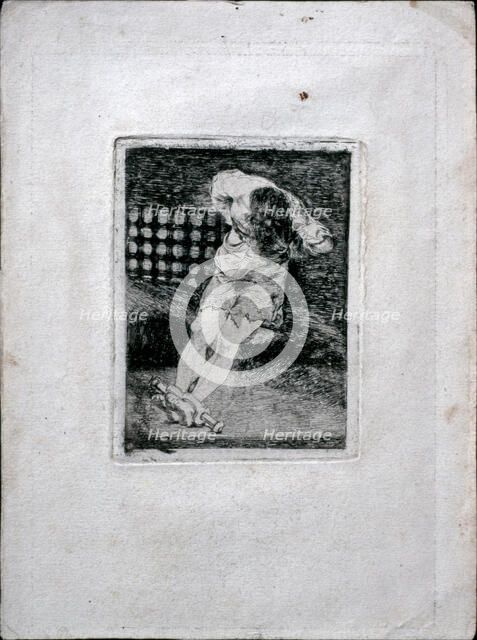 The Custody of a Criminal Does Not Call for Torture, c. 1810. Artist: Goya, Francisco, de (1746-1828)